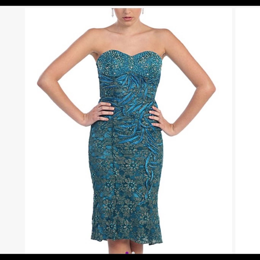 NWT Beautiful beaded teal Mermaid 🧜‍♀️ style dress!
